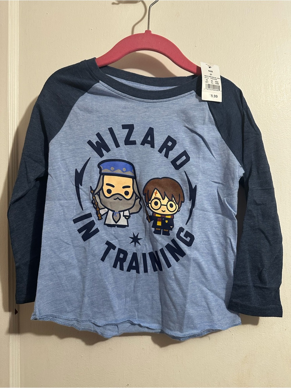 Warner Bros. Kids 'Wizard in Training' Long Sleeve Tee - Light Blue & Navy